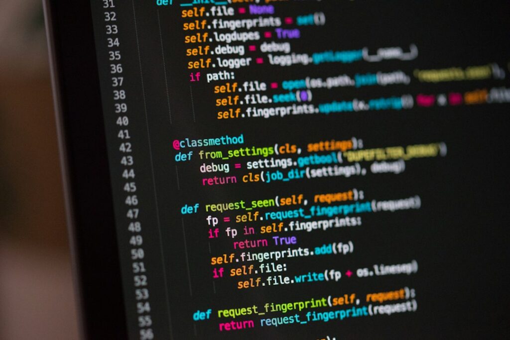 Computer screen filled with lines of program code