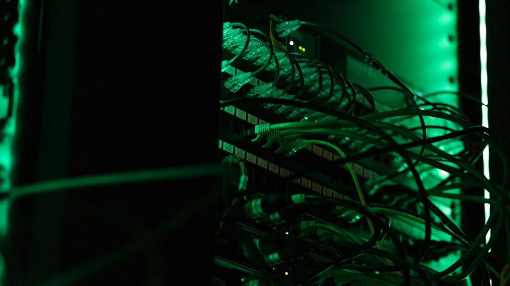 Rack of computer server equipment